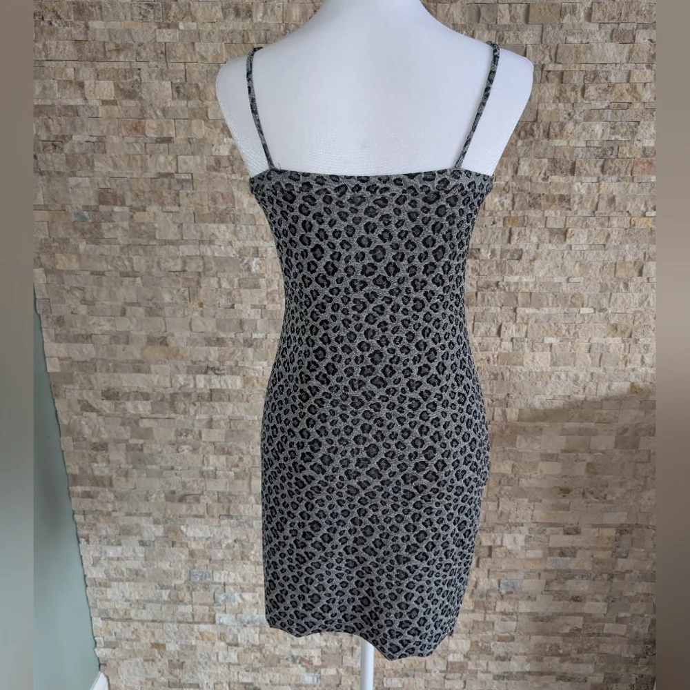 Vintage Rocket Candy Y2K Leopard Spaghetti Strap Square Neck Mini Dress USA Rare - Picture 2 of 12